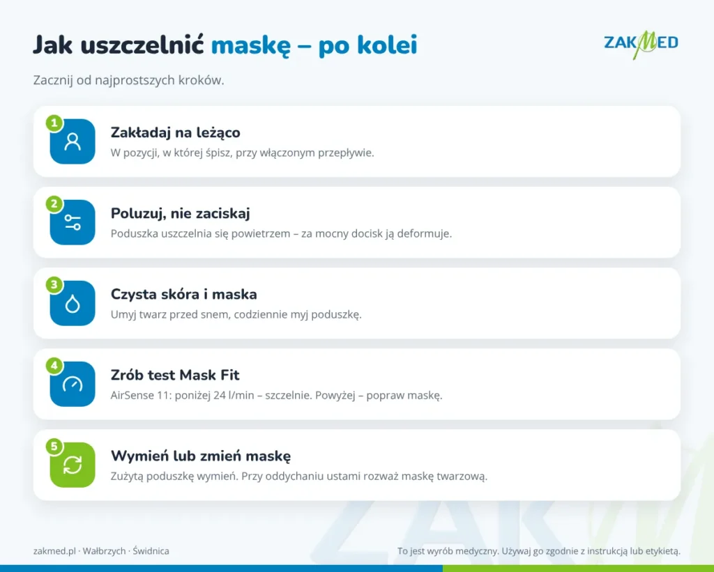 Jak uszczelnić maskę CPAP – 5 kroków